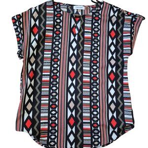 Calvin Klein Women's Artsy Geometric Print Size S Blouse Office Career Business